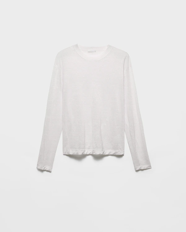 Long-sleeved linen and silk sweater