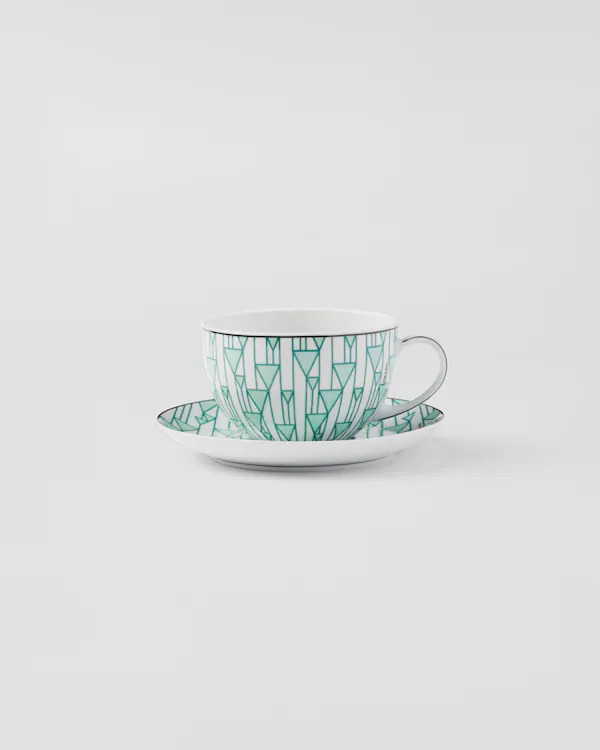 Set of two porcelain cappuccino cups - Vienna Green