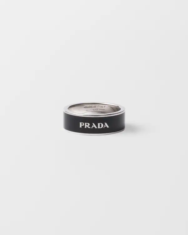 Enameled silver ring