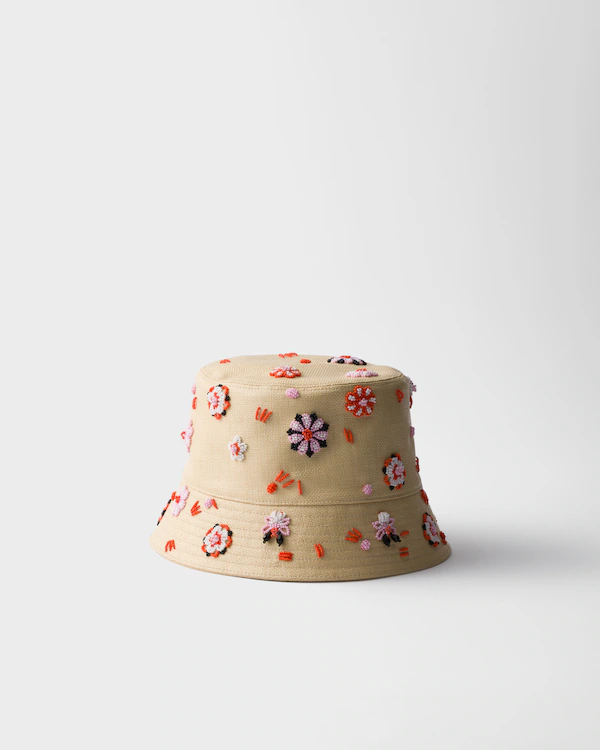 Embroidered canvas bucket hat