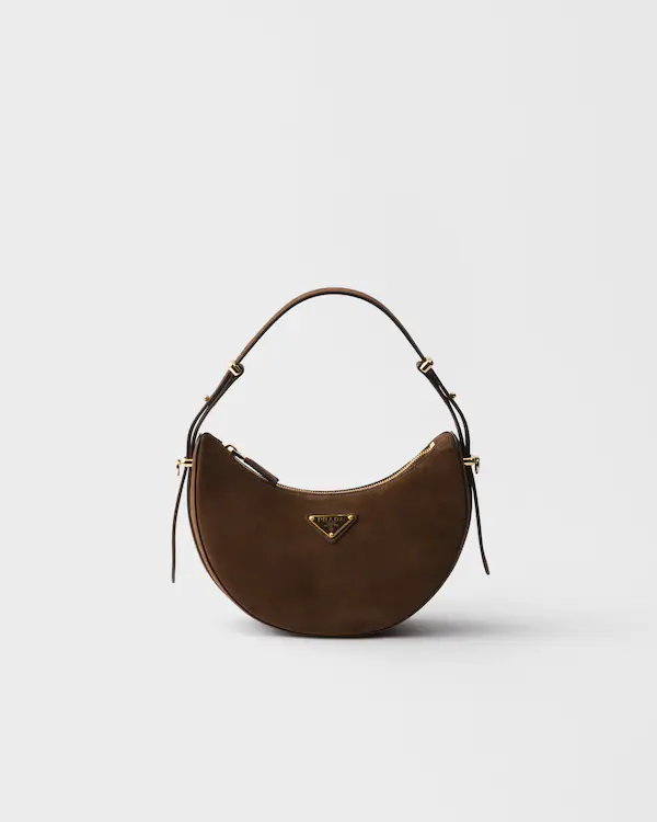 Prada Arqué mini suede shoulder bag