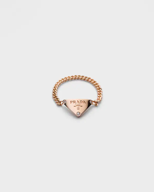Eternal Gold chain ring in rose gold with diamonds