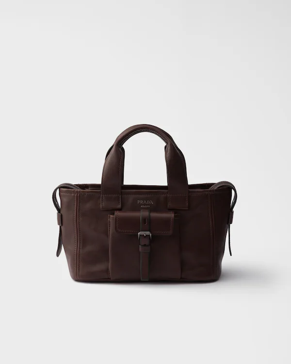 Prada Route medium leather tote bag