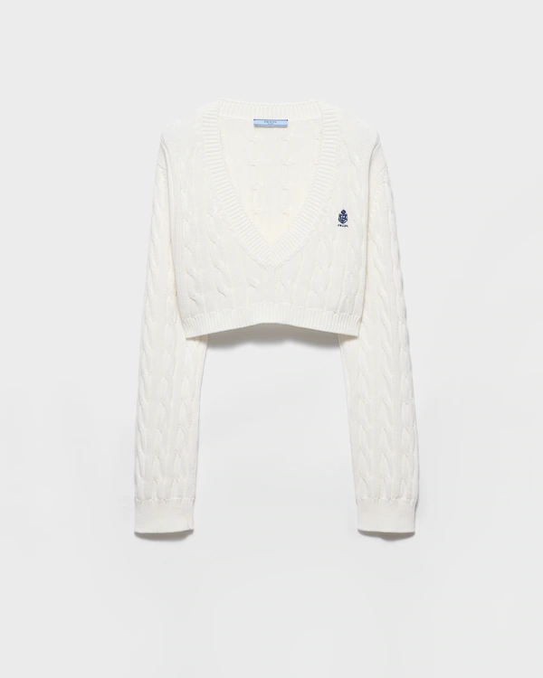 V-neck cotton sweater