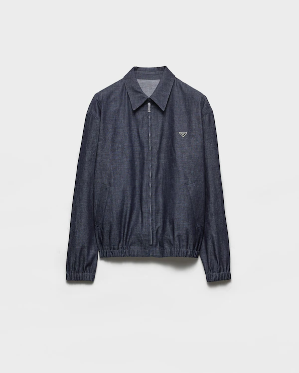 Chambray denim blouson zipper jacket Chambray denim blouson zipper jacket