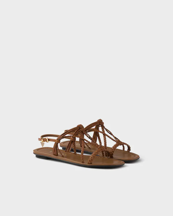 Flat leather sandals
