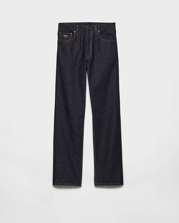 Regular raw denim jeans