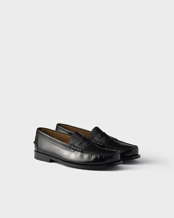 Brushed leather loafers