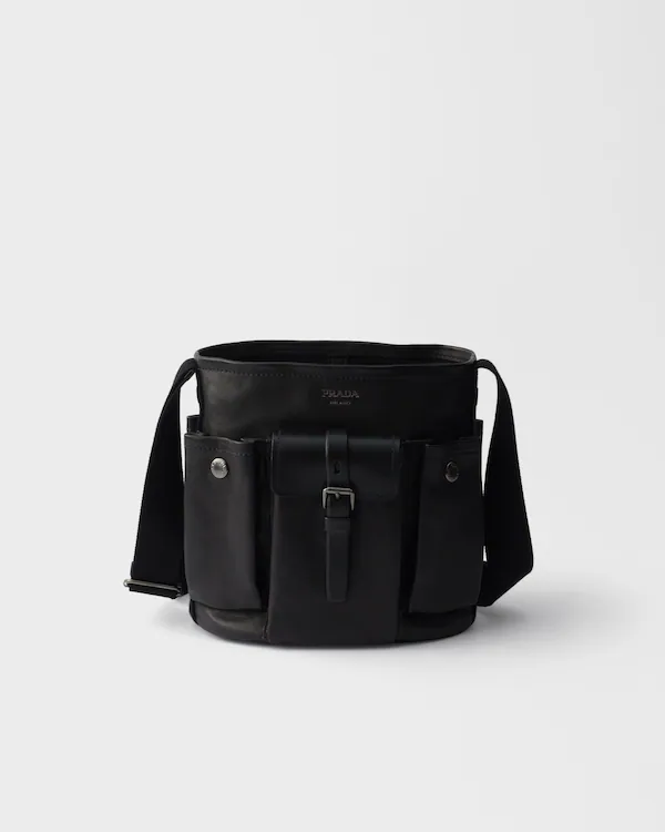 Prada Route leather mini-bucket bag