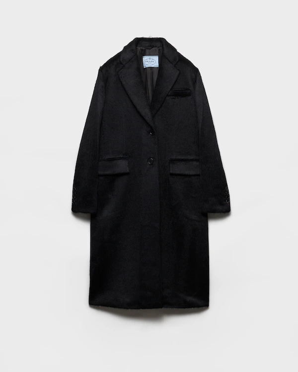 Single-breasted velour coat