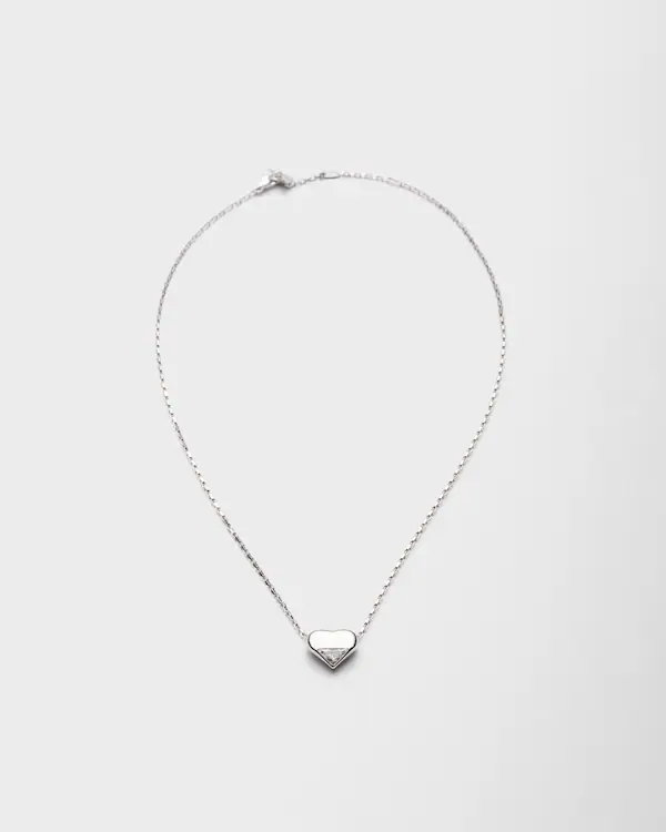 Eternal Gold Nano Heart necklace in white gold with laboratory-grown diamond