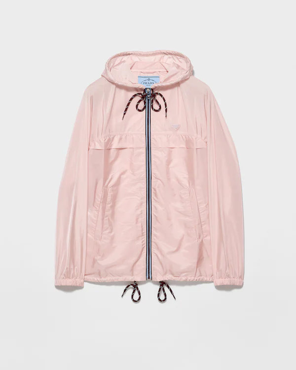 Lightweight Re-Nylon hooded raincoat