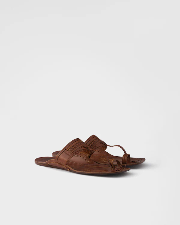 Prada Made in India x Inspired by Kolhapuri Chappal leather sandals
