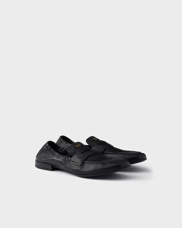 Shuffle antiqued leather loafers