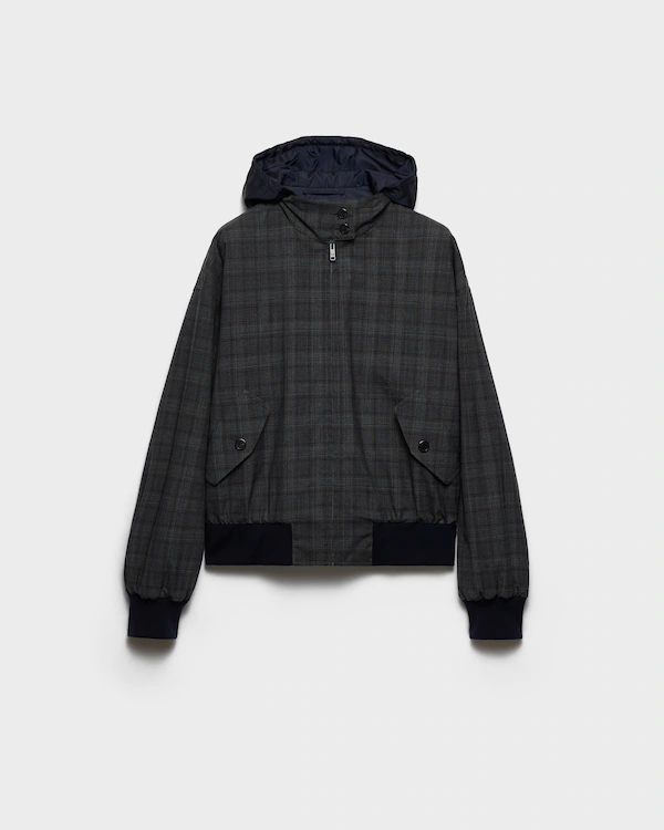 Prince of Wales checked wool jacket