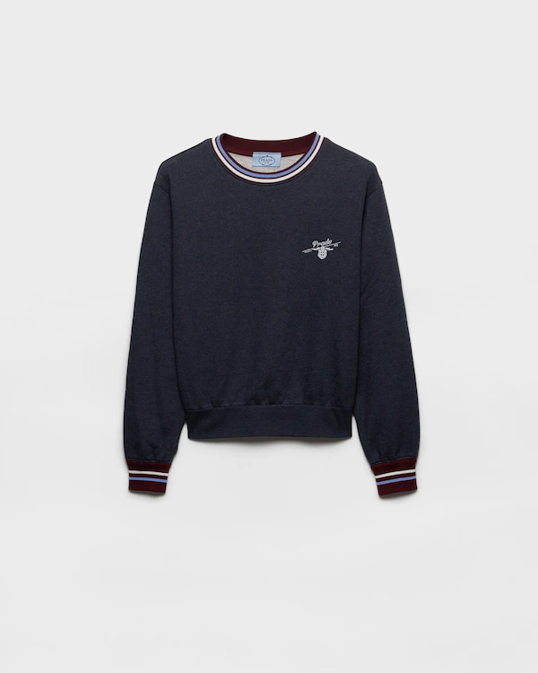 Cotton fleece crew-neck sweatshirt