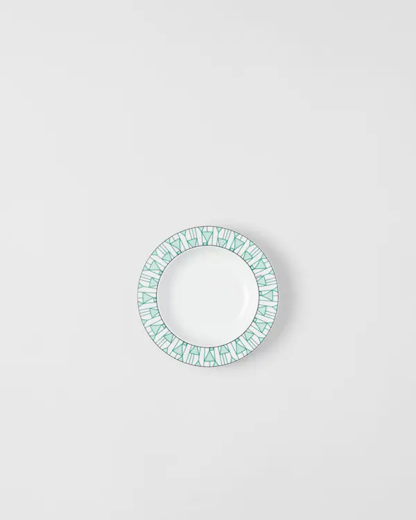 Set of two porcelain soup plates - Vienna Green