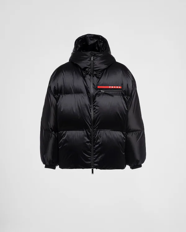 Oversized technical Re-Nylon down jacket