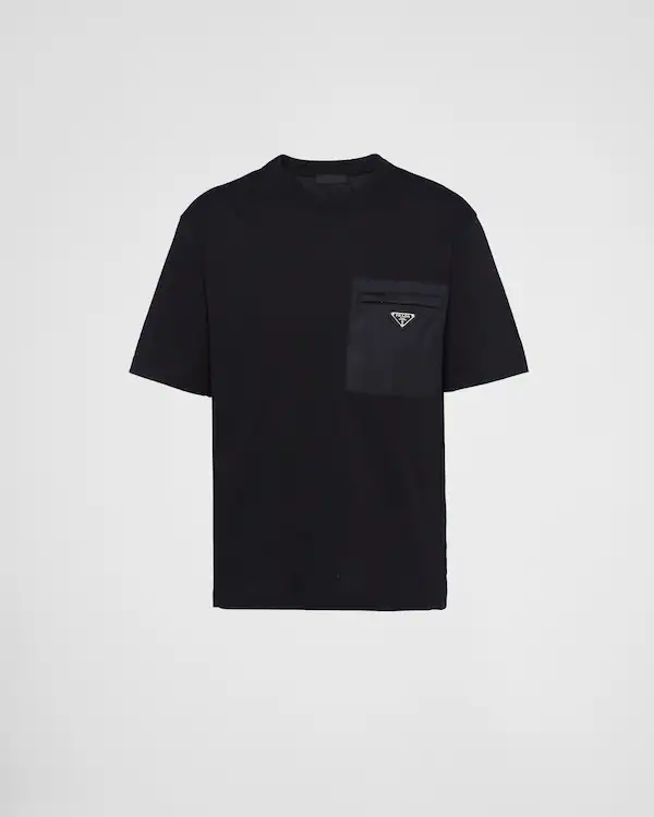 Re-Nylon and jersey T-shirt