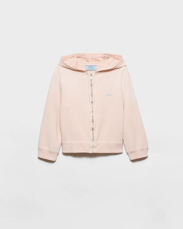 Cotton fleece hoodie zipper jacket