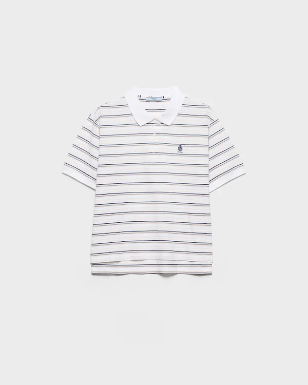 Striped piqué polo shirt