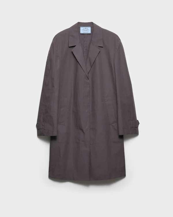 Single-breasted double poplin coat