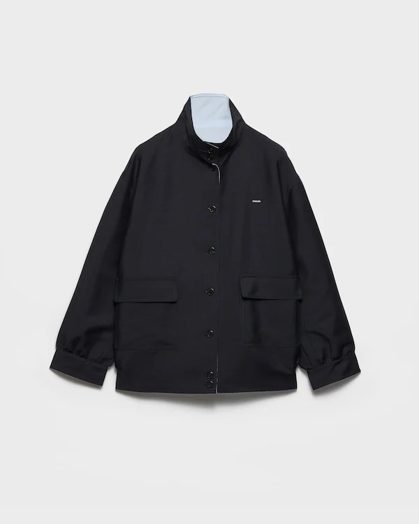 Kid mohair and poplin jacket