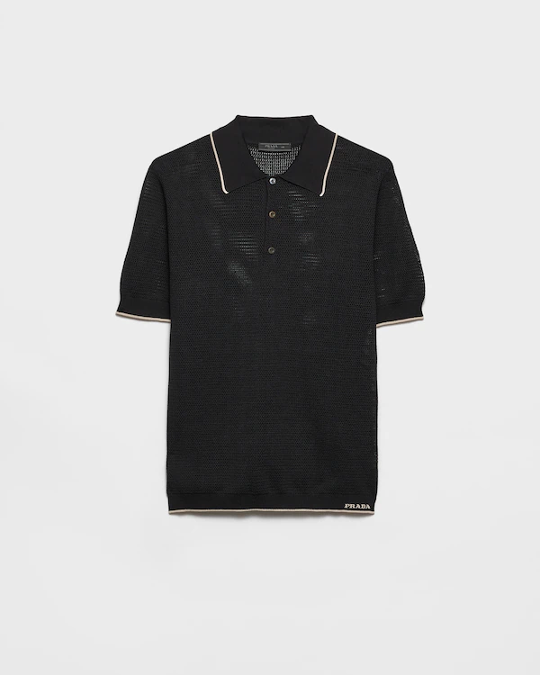 Silk and cotton polo shirt