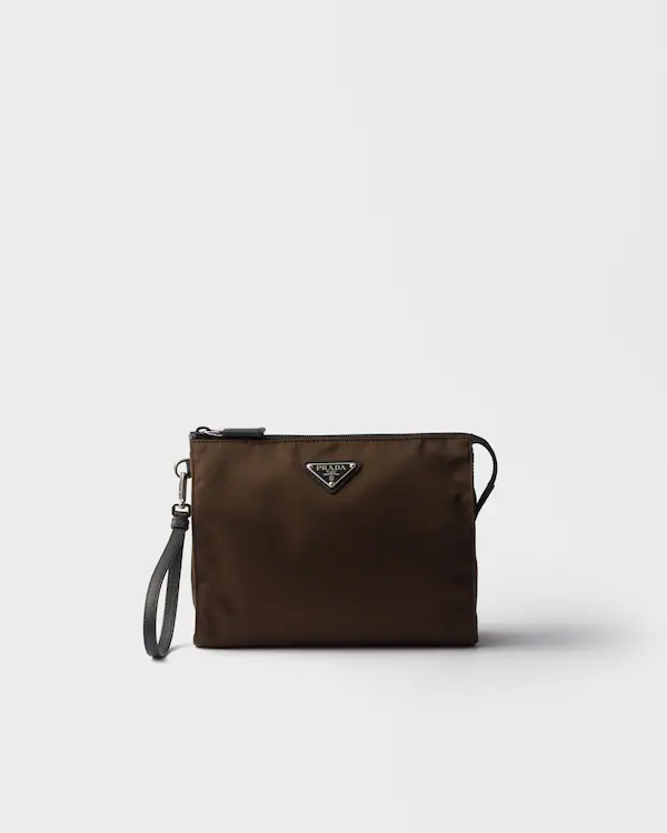Re-Nylon and Saffiano leather necessaire
