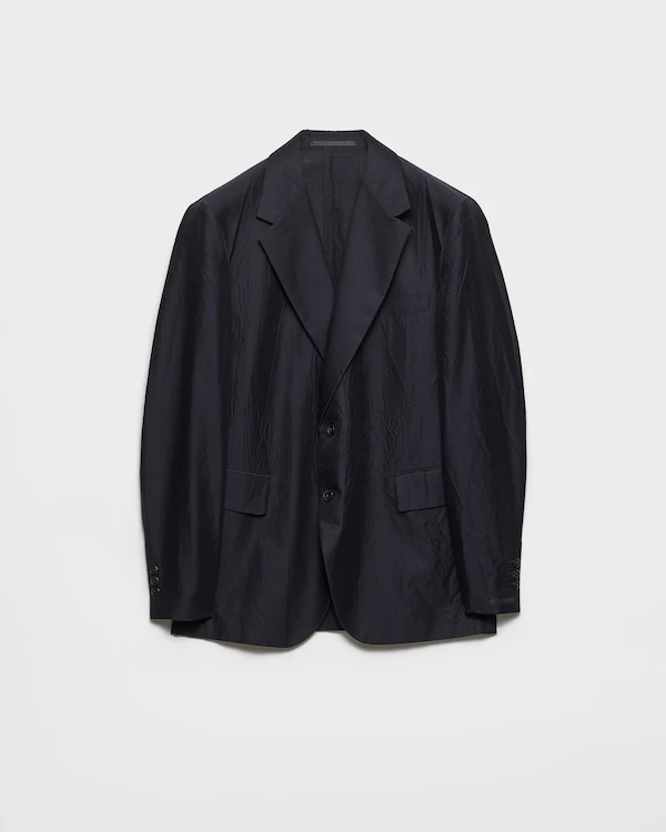 Single-breasted cotton and silk jacket