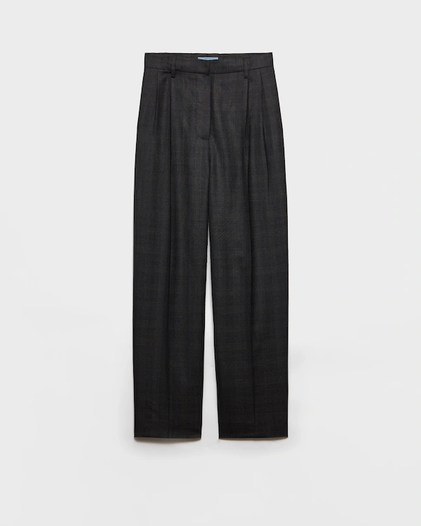 Checked wool pants
