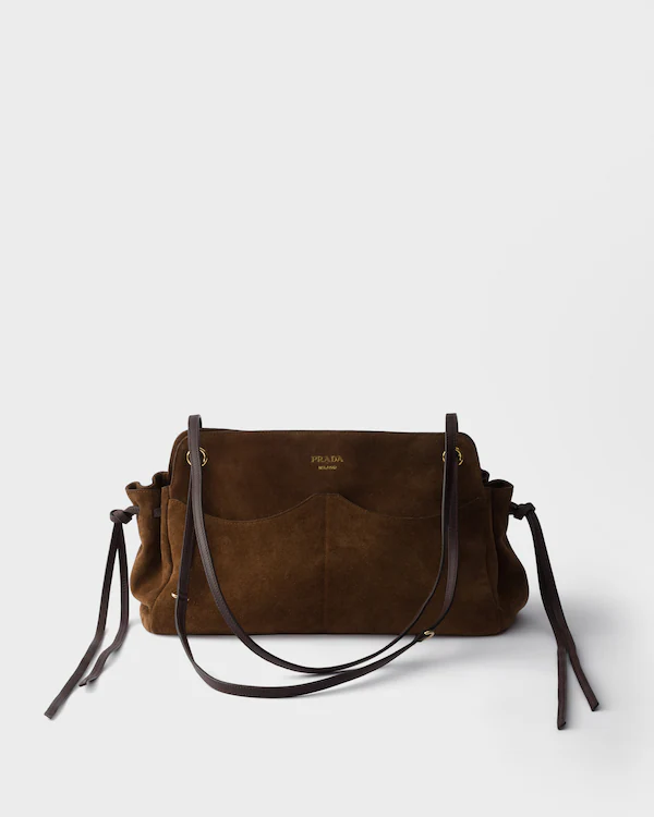 Prada Carry large suede tote bag