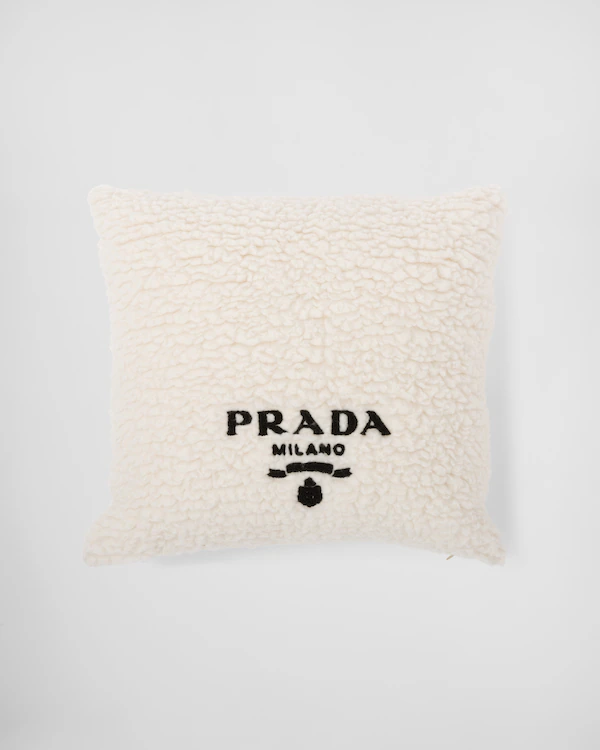 Faux-fur cashmere and wool throw pillow