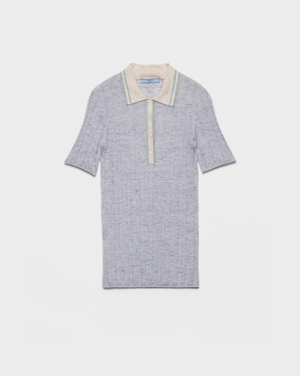 Cashmere, silk and linen polo sweater