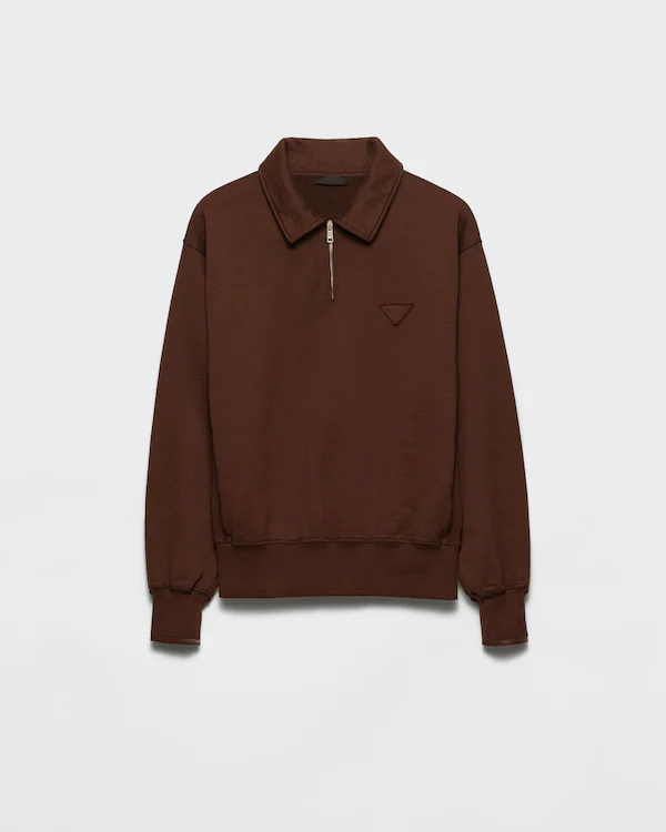 Cotton fleece polo shirt