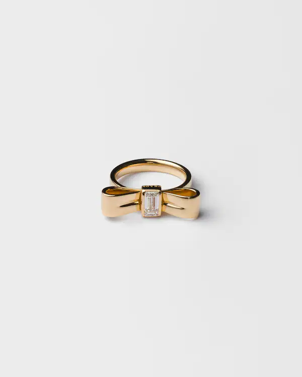 Eternal Gold Bow ring - Yellow gold with laboratory-grown diamond