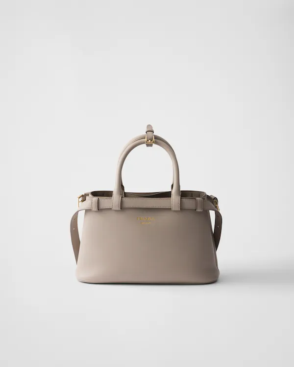 Prada Buckle small leather handbag with double belt