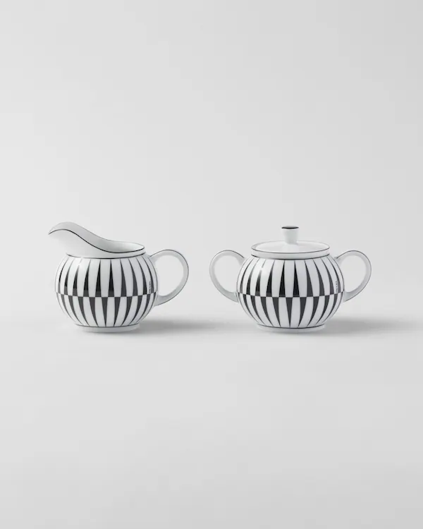 Porcelain milk jug and sugar bowl set - Stripes