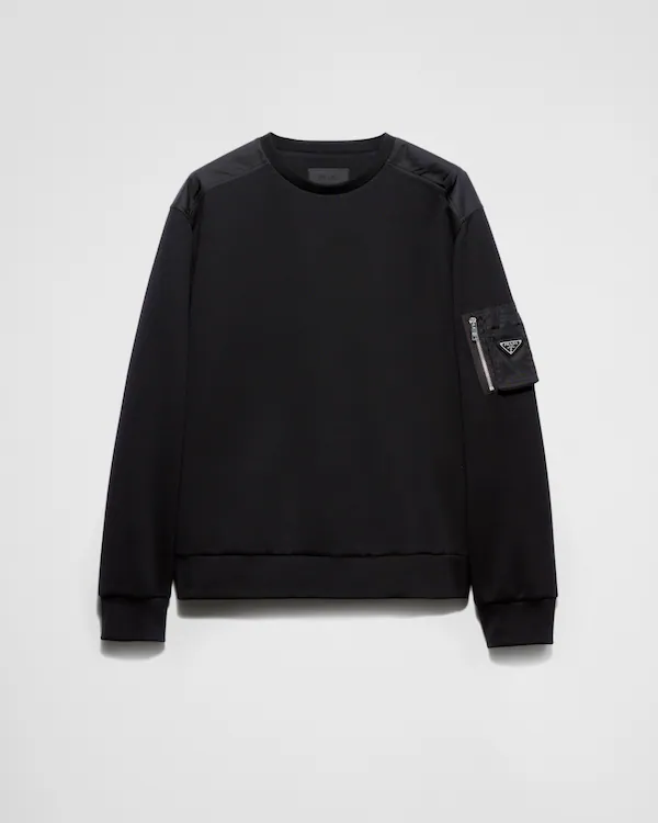 Cotton fleece and Re-Nylon sweatshirt