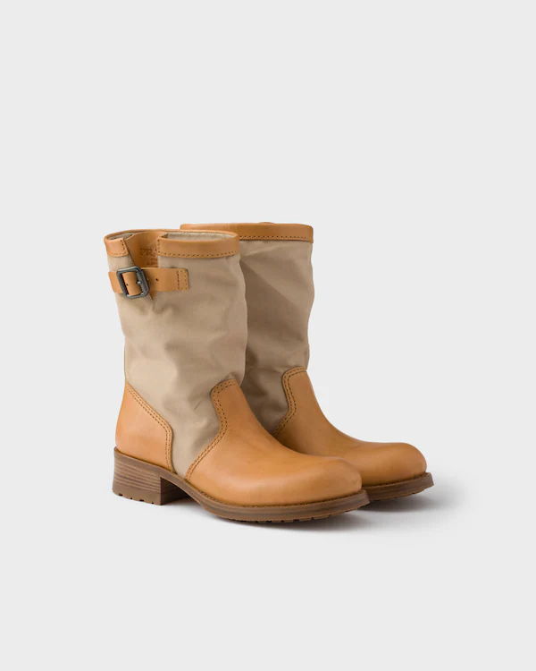 Leather and canvas boots Leather and canvas boots
