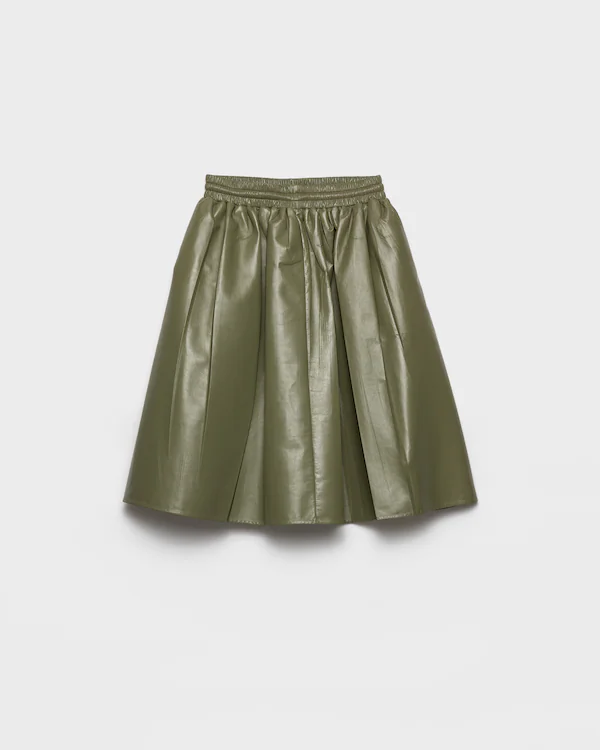 Pleated nappa leather skirt