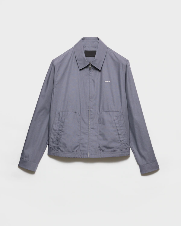 Technical cotton zipper blouson jacket