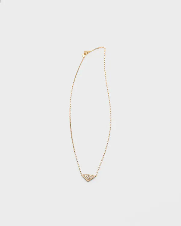 Eternal Gold micro triangle pendant necklace in yellow gold and diamonds Eternal Gold micro triangle pendant necklace in yellow gold and diamonds
