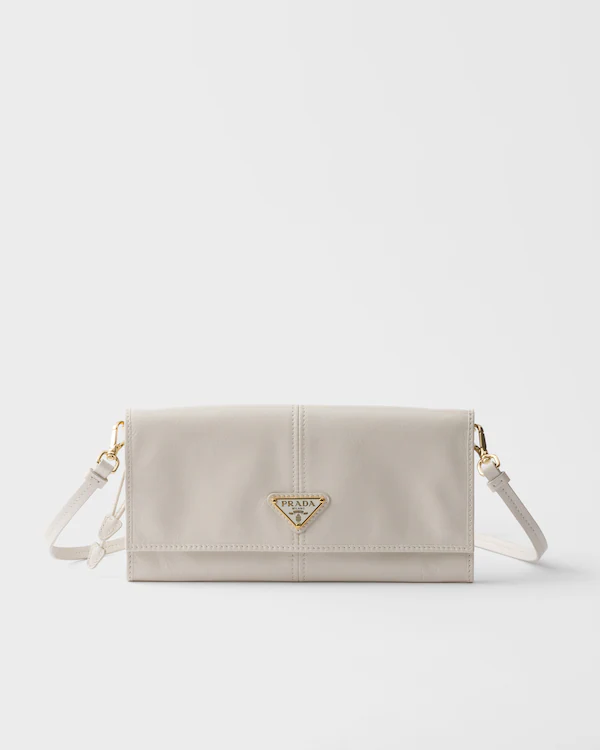 Leather wallet with shoulder strap