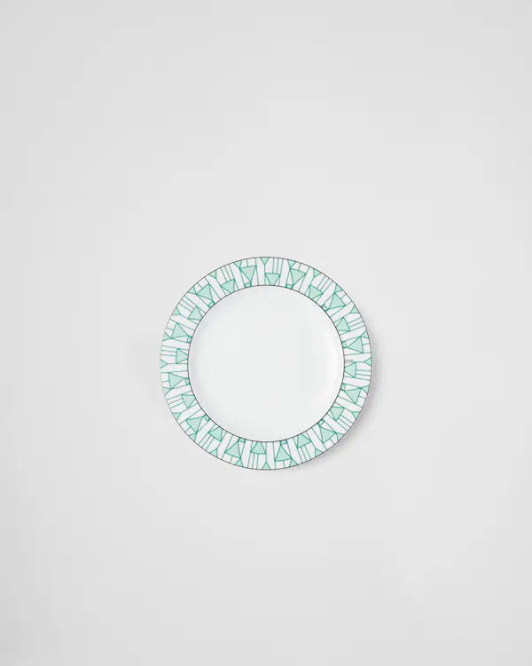 Set of two porcelain dinner plates - Vienna Green