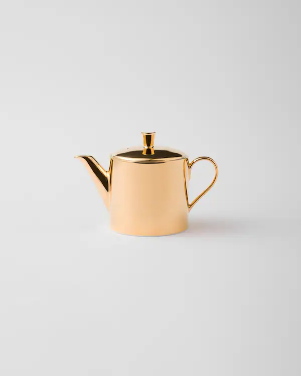 Porcelain teapot - Solid Gold