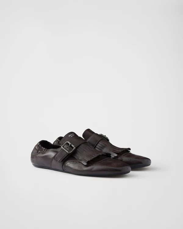 Shuffle fringed monk strap shoes