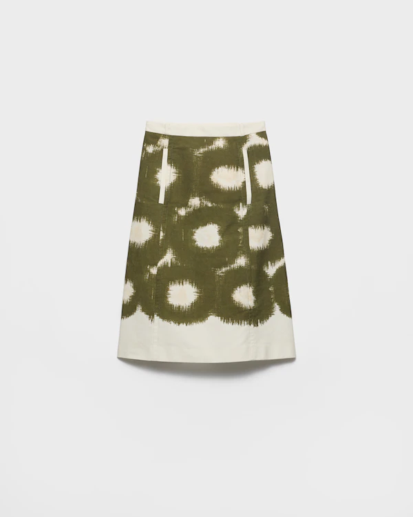 Printed canvas skirt