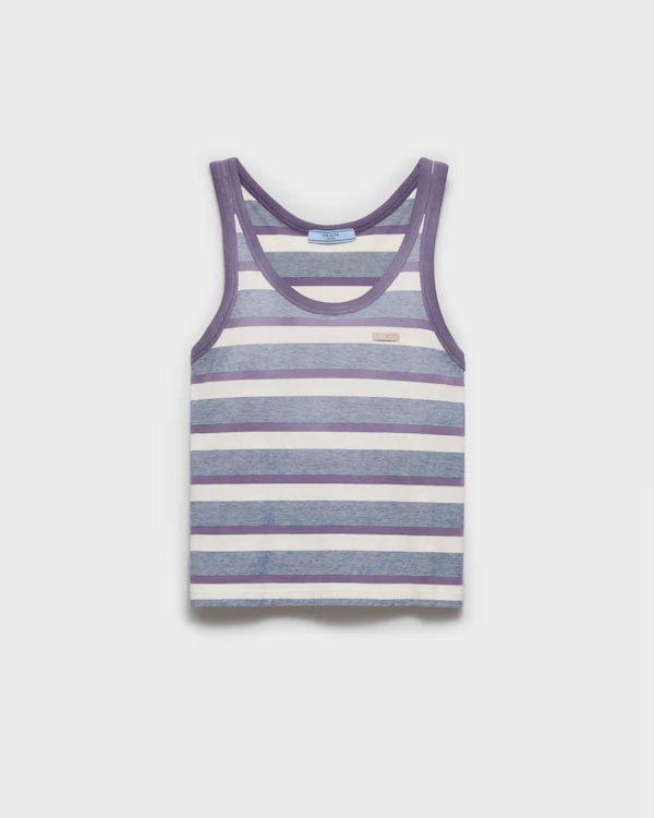 Bayadere stripe jersey tank top