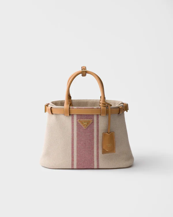 Prada Buckle small canvas and leather bag